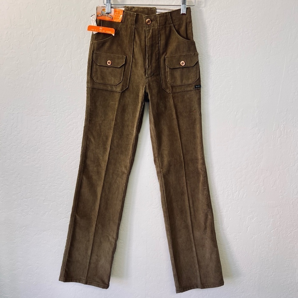 Sold Vintage RAGS New Old Stock Corduroy Pants Olive Green Elastic Waist